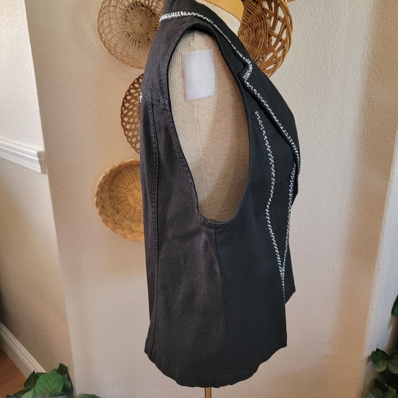 Katina Marie Rhinestone Bling Vest  SZ L Western - Picture 5 of 6